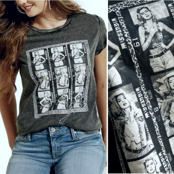 GUESS Y2K Style Model Photo Strip Photo Easy Tee NWT Black  Soft Tee Size Large - Picture 1 of 9